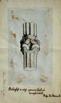 Hurkolt oszloptörzs töredékének rajza a pannonhalmi templomból
