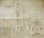 Alaprajz és homlokzati tervek a soproni bencés templom restaurálásához
