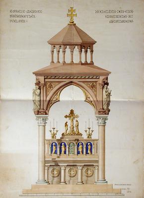 Plan for Pannonhalma’s canopied main altar