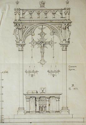 Pannonhalma, a plan for the canopied main altar
