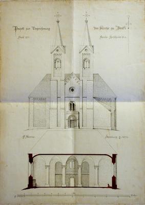 Plan for the expansion of the church at Deáki