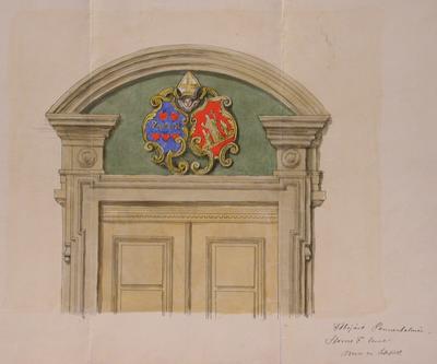 Pannonhalma, plan for the decoration of a door