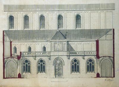 A pannonhalmi templom és a kerengő déli homlokzatának felújítási terve