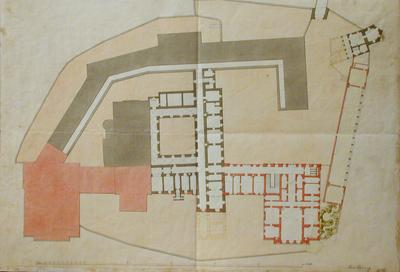 Plan for the rebuilding of Pannonhalma, grondplan of lower structures
