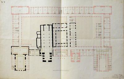 Plan for the rebuilding of Pannonhalma, grondplan of upper floor