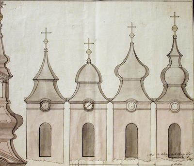 Plan for a steeple at Pannonhalma