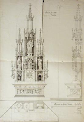 Plan for the Altar of St Benedict of Pannonhalma