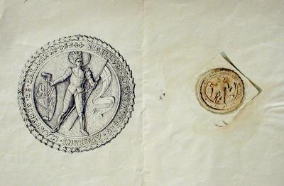 Drawings of the seal of the abbey of Zalavár