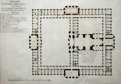 Plan for the remodeling of the abbey - Groundplan of the second floor